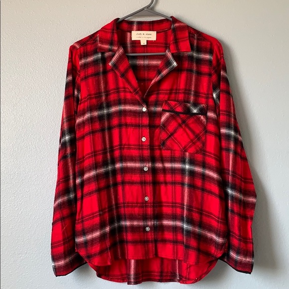 cloth & stone Tops Cloth Stone Black And Red Checkered Flannel